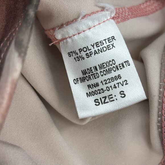 Flexure Bodywear Cropped Tank Top Size S Marbled Brown Pink Racerback Workout - Picture 7 of 8